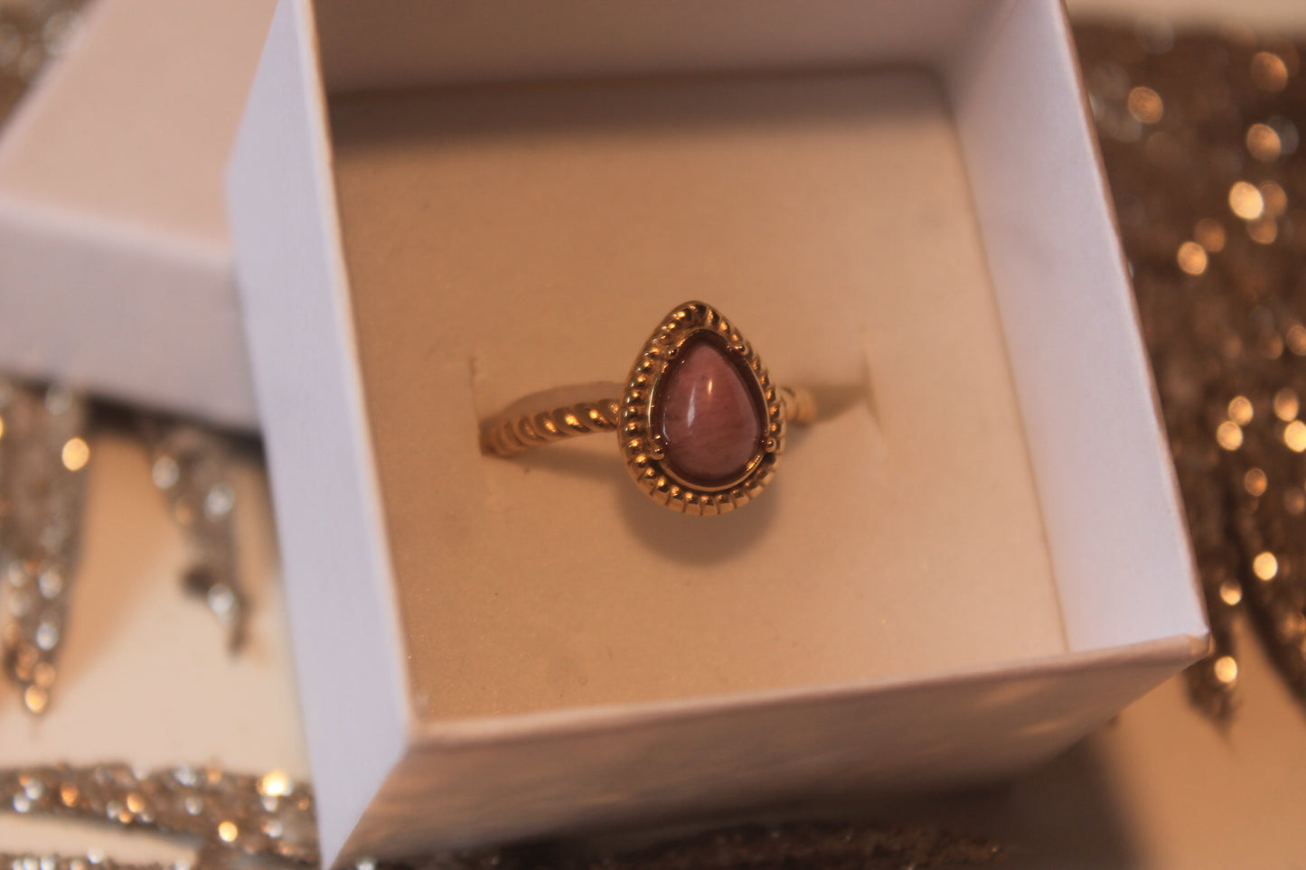 Anel 'Pedra Angular Rosa'