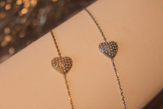 Pulseira 'Coração Perolado'