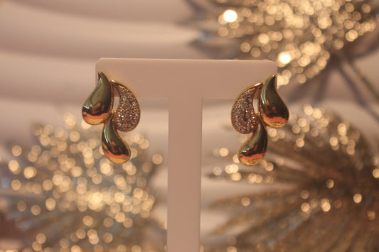Brincos 'Gotas Brilhantes' Dourado