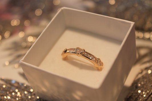 Anel '3 Corações' Dourado