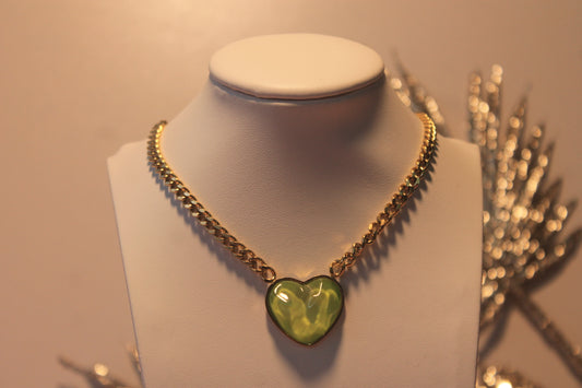 Colar 'Coração Goma Verde'