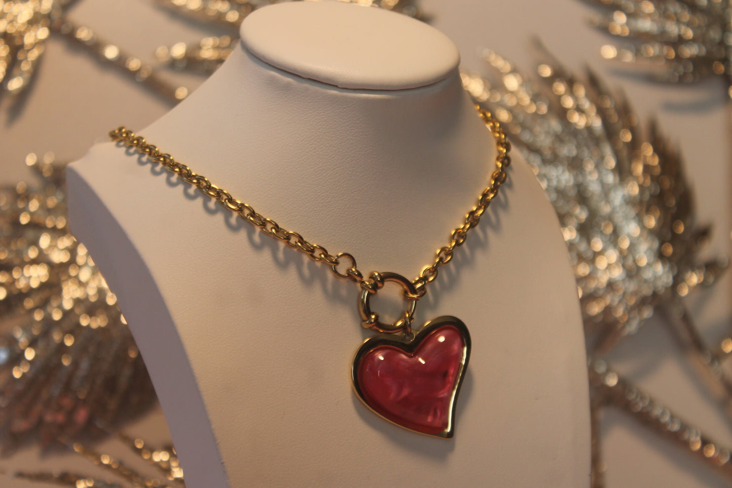 Colar 'Coração Rosa'