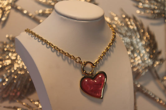 Colar 'Coração Rosa'